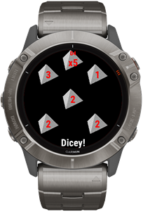 Dicey screen for selecting dice type from D4 to D20