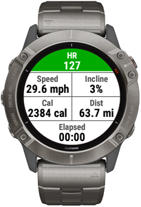 FTMS All Sync main workout screen with treadmill metrics