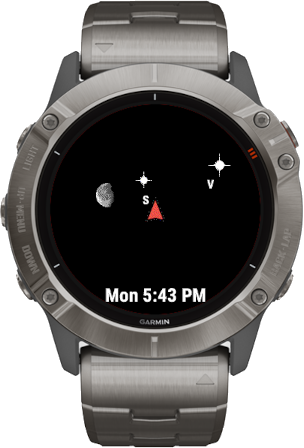 Skywatcher main screen with celestial objects